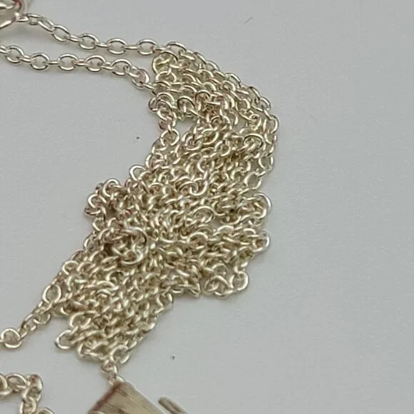 Vtg. 925 Sterling Silver Quartz Cross Pendant Necklace 18" Spring Ring Religious - Picture 4 of 8